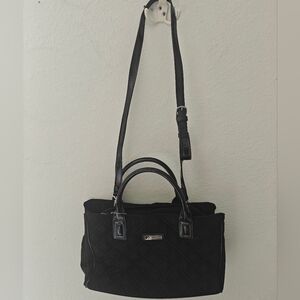 Vera Bradley Black Quilted Microfiber Shoulder Purse Handbag